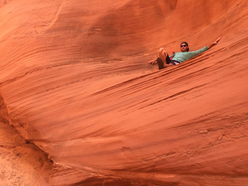 Lounging in Antelope Canyon. 