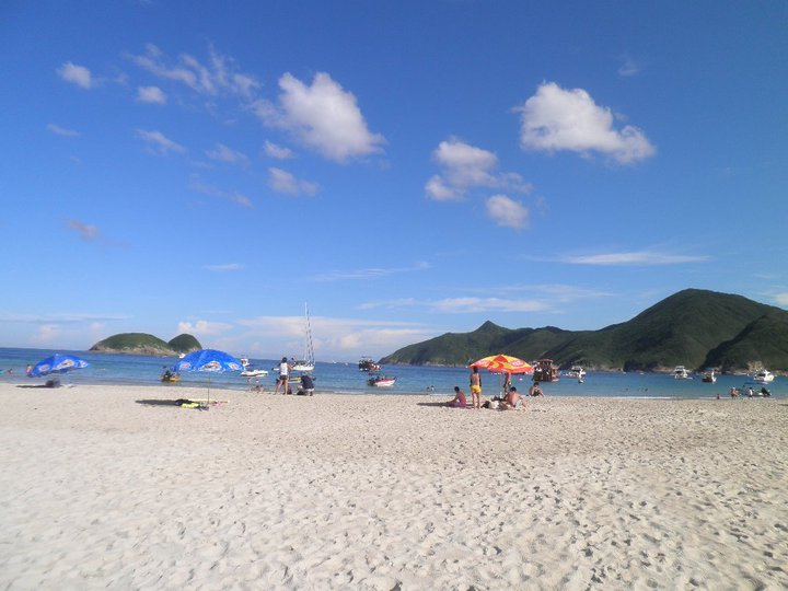 Beachgoers in Big Wave Bay. 