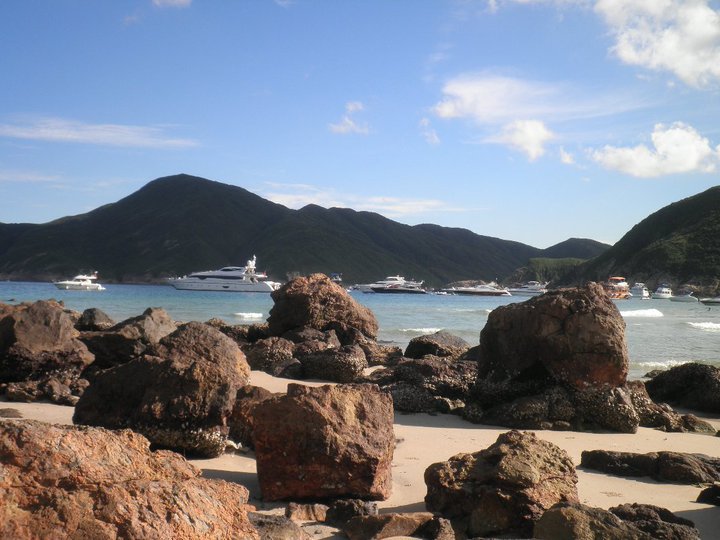 Yachts in Big Wave Bay. 