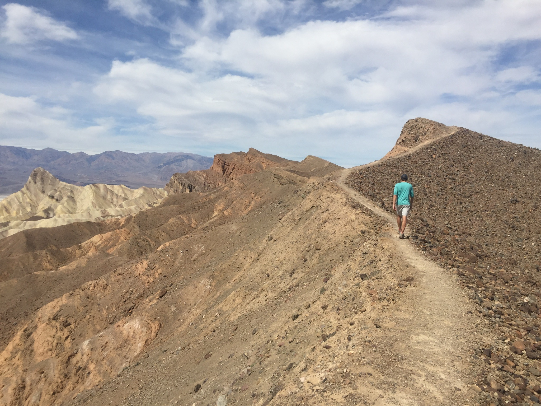 The coolest hiking trail I've seen so far. Hiking across the pinnacles of the badlands.