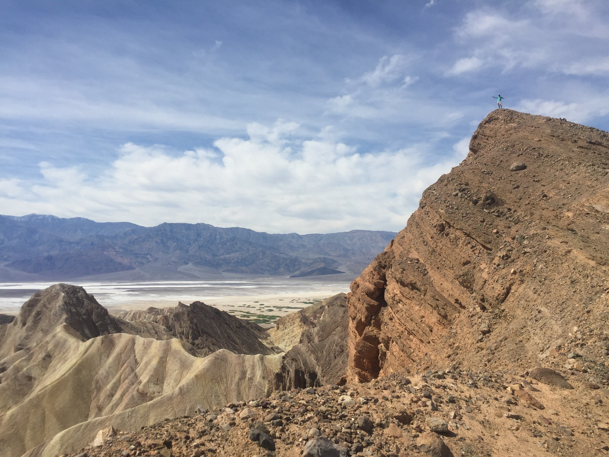 We hiked to the top of a peak overlooking everything. 